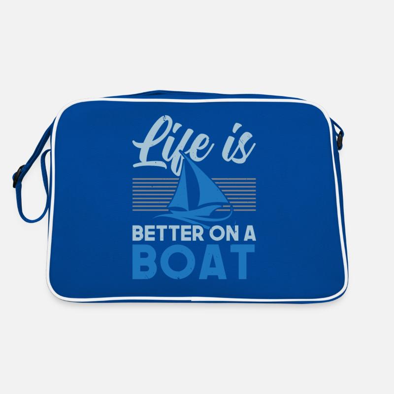 Das Leben ist besser auf einem Boot Schiff Nautisc Retro Tasche
