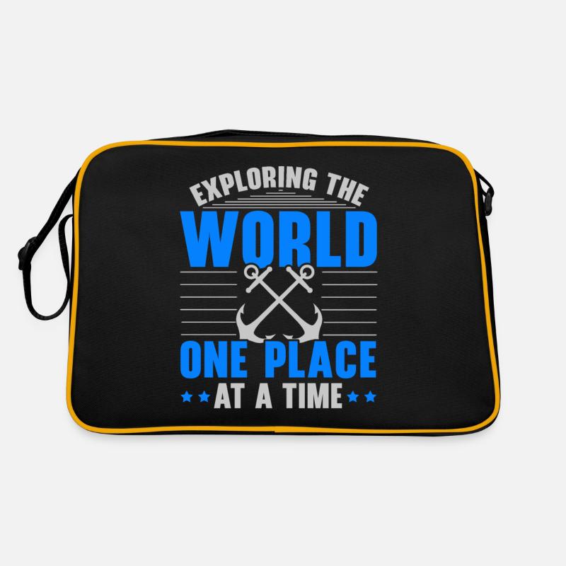 Die Welt erforschen, ein Ort nach dem anderen, See Retro Tasche