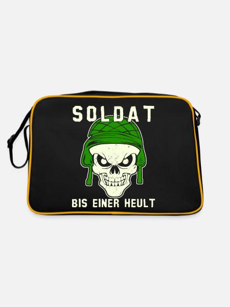 Feldjäger Soldat Panzergrenadier - Retro Tasche - Schwarz/Gold - Hinten