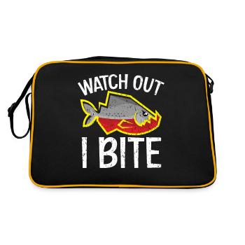 Caution I bite aquarist fish keeping fish P - Retro Bag - black/gold - Back
