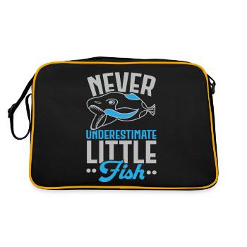 Unterschätzen Sie niemals kleine Fische Aquarianer - Retro Tasche - Schwarz/Gold - Hinten