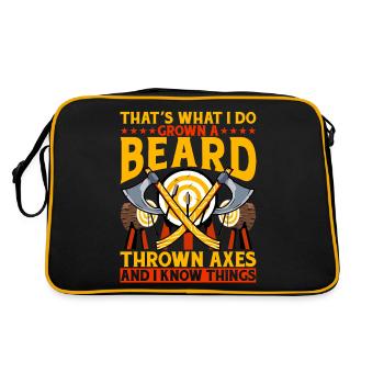 C’est ce que je fais en poussant une barbe et en lançant des haches - Sac Retro - noir/or - Dos