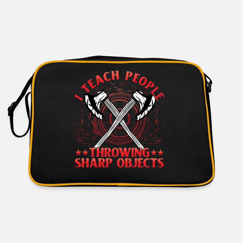 I teach people throwing Sharp Objects Axe Throwing Retro Tasche