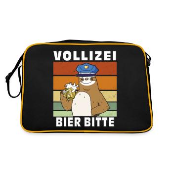 VOLLIZEI BIER BITTE - Retro Tasche - Schwarz/Gold - Hinten