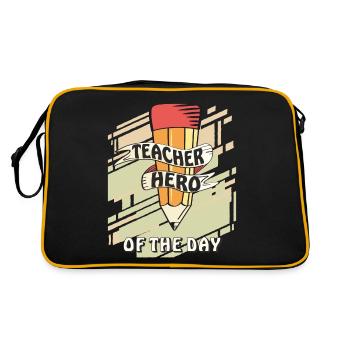 TEACHER HERO OF THE DAY - Retro Bag - black/gold - Back