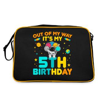 Out of the way It's my 5th birthday Outerspace B - Retro Bag - black/gold - Back