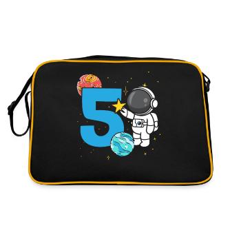 5th Birthday Celebration Outerspace Happy Bday - Retro Bag - black/gold - Back