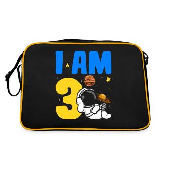 I'm 3 3rd Birthday Celebration Outerspace Bday - Retro Bag - black/gold - Back