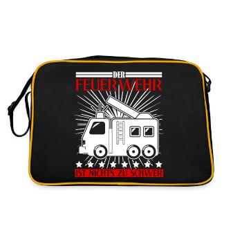 Jugendfeuerwehr Feuerwehrauto Feuerwehr - Retro Tasche - Schwarz/Gold - Hinten