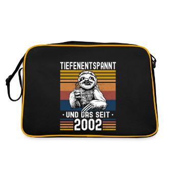 Faultier Geburtstag 2002 Geboren Jahrgang 2002 - Retro Tasche - Schwarz/Gold - Hinten
