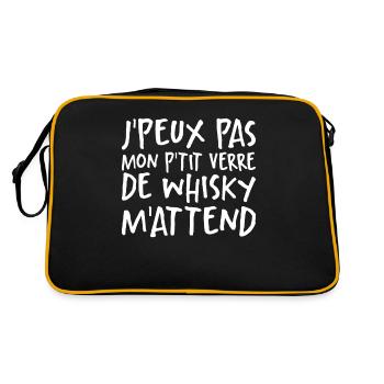 Je Peux Pas Mon P'tit Verre De Whisky M'attend - Sac Retro - noir/or - Dos