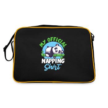 Panda Panda Ours Ours Animal Pandas Cadeau - Sac Retro - noir/or - Dos