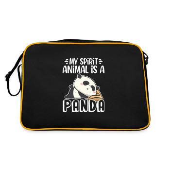 Panda Panda Ours Ours Animal Pandas Cadeau - Sac Retro - noir/or - Dos