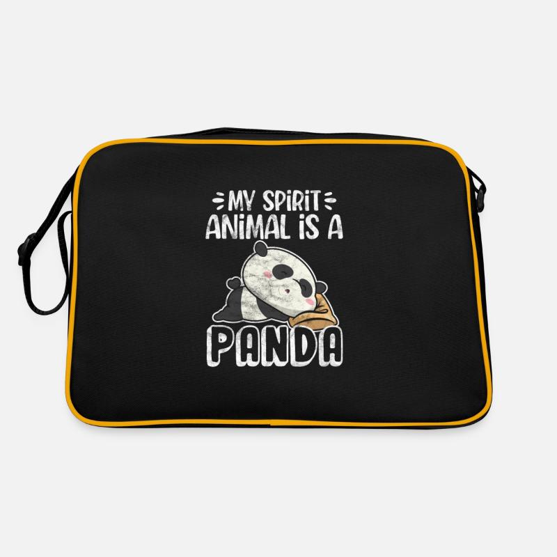 Panda - Retro Tasche - Schwarz/Gold