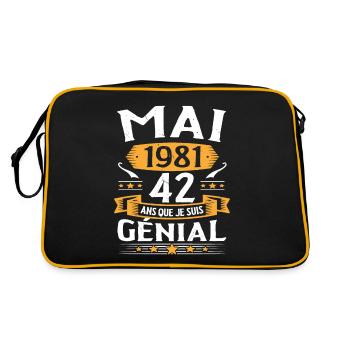 Mai 1981 42 Ans Que Je Suis Génial Anniversaire - Sac Retro - noir/or - Dos