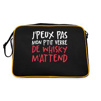 Je Peux Pas Mon P'tit Verre De Whisky M'attend - Sac Retro - noir/or - Dos