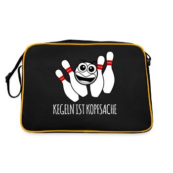 Kegeln Kegelverein Kegelbahn Kegelverein - Retro Tasche - Schwarz/Gold - Hinten