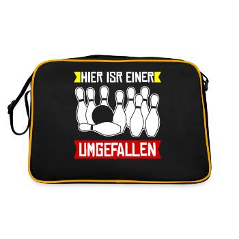 Kegeln Bowling Kegler Kegelverein - Retro Tasche - Schwarz/Gold - Hinten