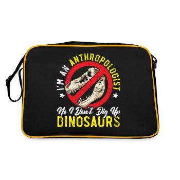 I am an anthropologist Dinosaur Anthropology - Retro Bag - black/gold - Back