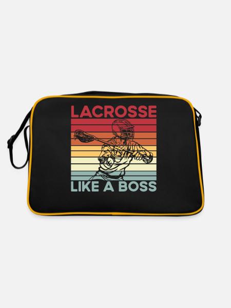 Lacrosse like a Boss - Retro Tasche - Schwarz/Gold - Hinten