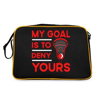 My Goal is to Deny yours Lacrosse - Retro Tasche - Schwarz/Gold - Hinten