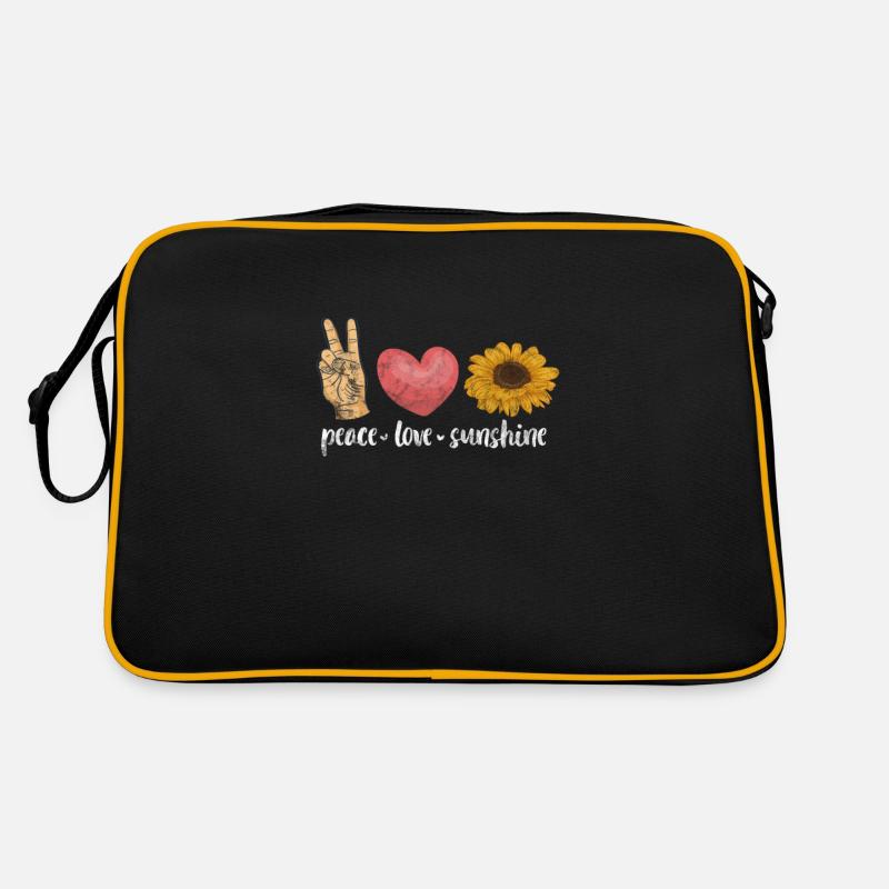 Hippie - Retro Tasche - Schwarz/Gold