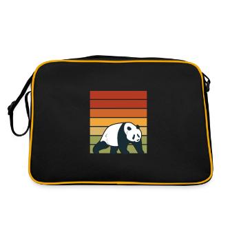 Panda Panda Ours Ours Animal Pandas Cadeau - Sac Retro - noir/or - Dos