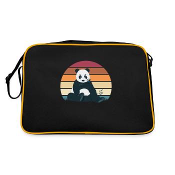 Panda Panda Ours Ours Animal Pandas Cadeau - Sac Retro - noir/or - Dos