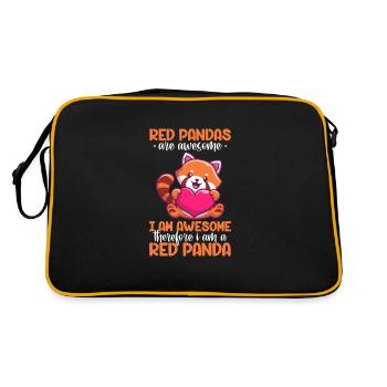 Panda Panda Ours Ours Animal Pandas Cadeau - Sac Retro - noir/or - Dos
