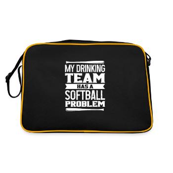 Joueur de softball Baseball Sport Pitcher Cadeau - Sac Retro - noir/or - Dos