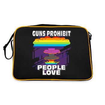GUNS PROHIBIT PEOPLE LOVE - Retro Bag - black/gold - Back