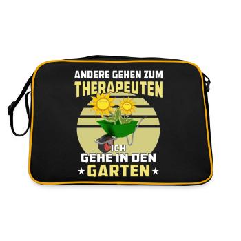 ANDERE GEHEN ZUM THERAPEUTEN ICH GEHE IN DEN G - Retro Tasche - Schwarz/Gold - Hinten