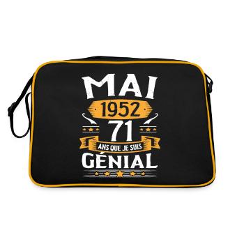 Mai 1952 71 Ans Que Je Suis Génial Anniversaire - Sac Retro - noir/or - Dos