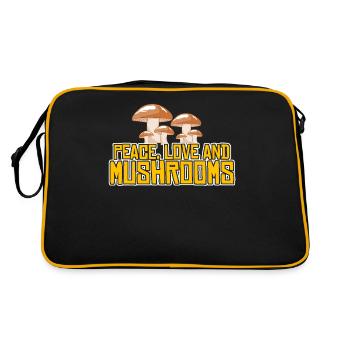 Mushroom Pickers Mushroom Seekers Mushroom Mushrooms - Retro Bag - black/gold - Back