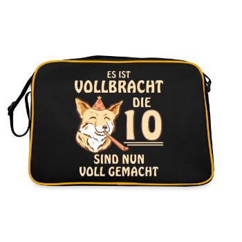 10 GEBURTSTAG - Retro Tasche - Schwarz/Gold - Hinten