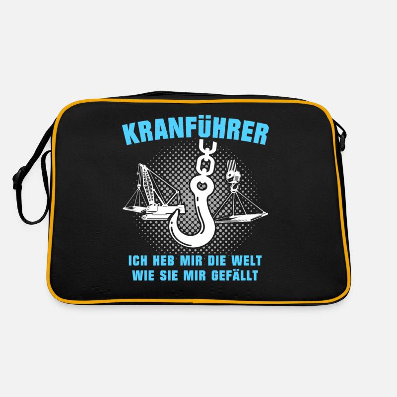 Kranführer Kran Kranfahrer Kranhaken Retro Tasche