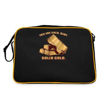 Vous êtes Or Bébé Or Massif Citation Femmes Homme - Sac Retro - noir/or - Dos