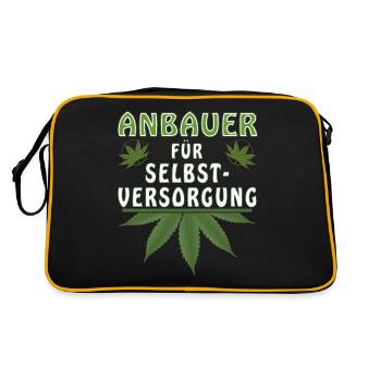 ANBAUER FÜR SELBSTVERSORGUNG - Retro Tasche - Schwarz/Gold - Hinten