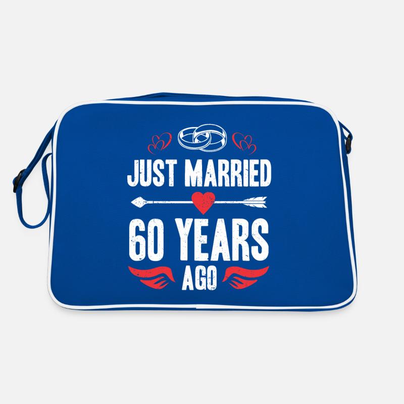 Just Married 60 Years Ago 60th Wedding Anniversary Retro Bag