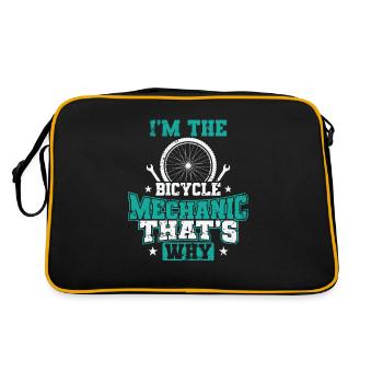 I'm the Bicycle Mechanic That's why Job - Retro Bag - black/gold - Back
