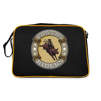 COWBOY RIDERS - Retro Tasche - Schwarz/Gold - Hinten