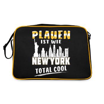 PLAUEN IST WIE NEW YORK - Retro Tasche - Schwarz/Gold - Hinten
