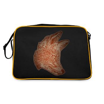Fox Forest Animal Design with Animal Head - Retro Bag - black/gold - Back