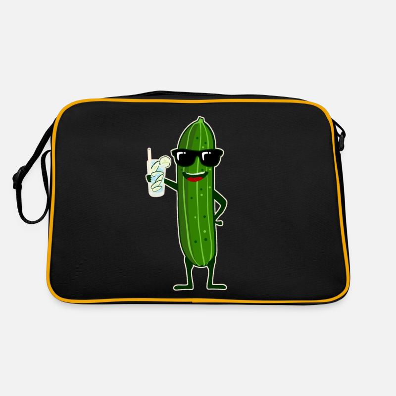 Gurke mit Cocktail Gurken Retro Tasche