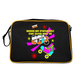 80er Rollschuhe 80th - Retro Tasche - Schwarz/Gold - Hinten