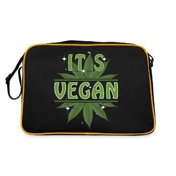 HEMP ITS VEGAN - Retro Tasche - Schwarz/Gold - Hinten