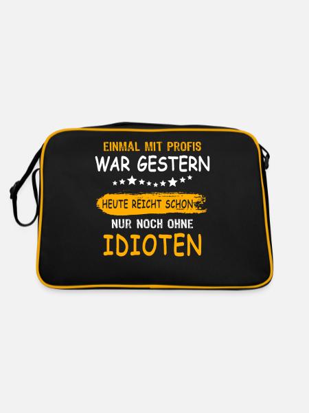 Profis Arbeiten Handwerker - Retro Tasche - Schwarz/Gold - Hinten