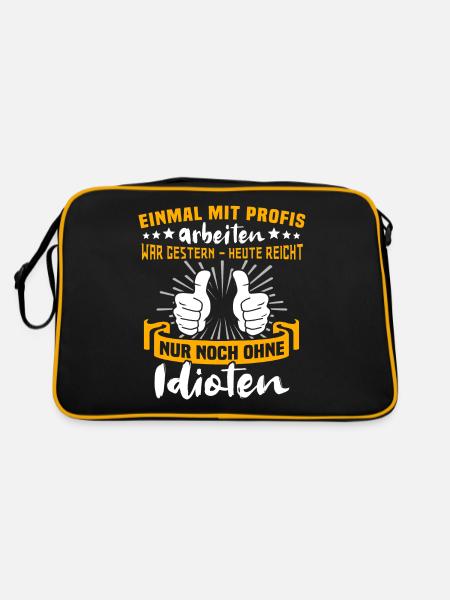 Profis Idioten Handwerker - Retro Tasche - Schwarz/Gold