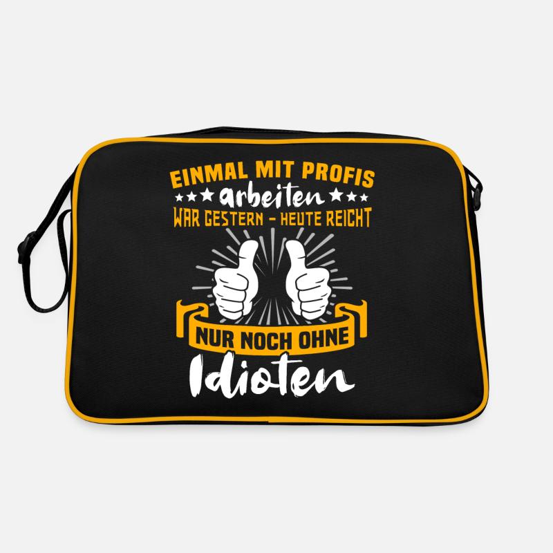 Profis Idioten Handwerker - Retro Tasche - Schwarz/Gold