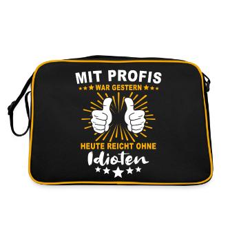 Einmal Mit Profis Arbeiten - Retro Tasche - Schwarz/Gold - Hinten